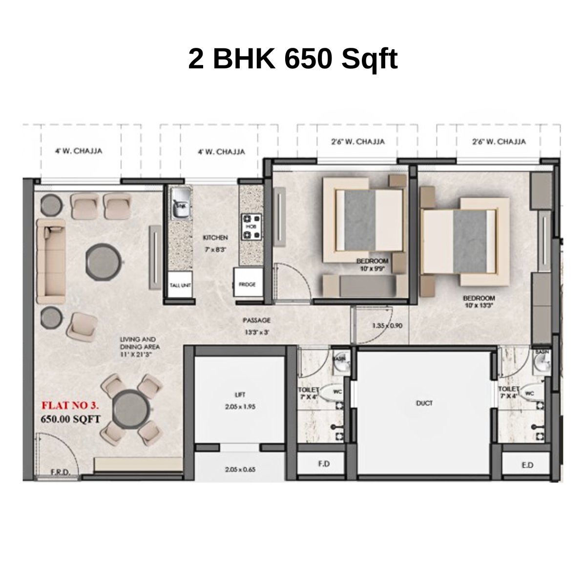 DLH-Leo-Tower-Floor-Plan-2-BHK-650-Sqft